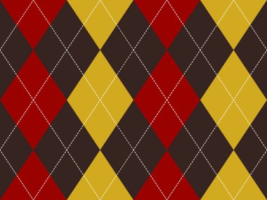 Kahverengi kırmızı sarı argyle seamless modeli