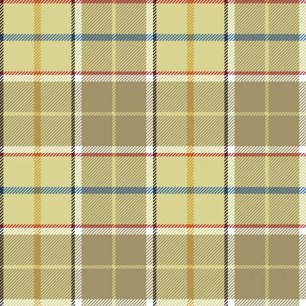 Beige tartan fabric texture seamless pattern — Stock Vector