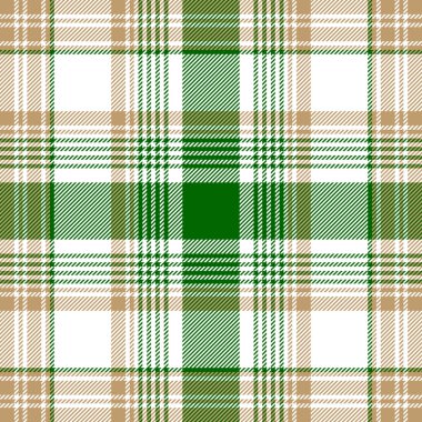 Yeşil Bej Beyaz ekose seamless modeli kontrol