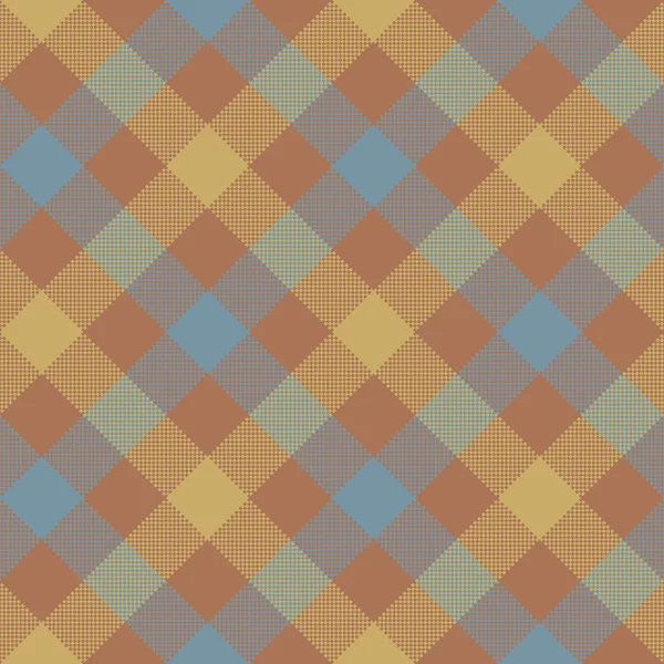 Patrón a cuadros diagonal beige marrón sin costuras — Vector de stock