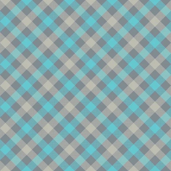 Azul gris cheque tela a cuadros textura patrón sin costuras — Archivo Imágenes Vectoriales