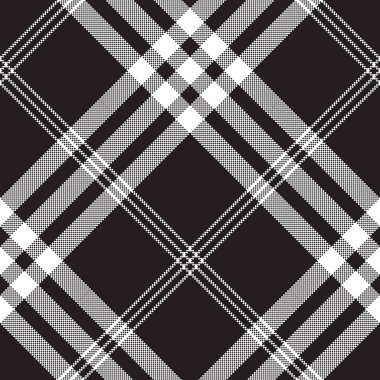 Siyah ve beyaz onay piksel kare kumaş doku sorunsuz esen