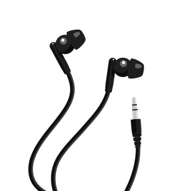 Mini jack ile siyah mini kulaklık