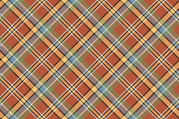 Beige marrone diagonale plaid pixeled sfondo senza cuciture — Vettoriale Stock