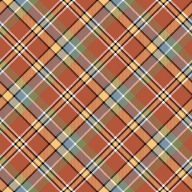 Kahverengi turuncu renk tartan sorunsuz kumaş doku