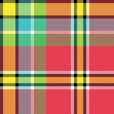 Sarı kırmızı yeşil mavi kontrol kumaş doku seamless modeli
