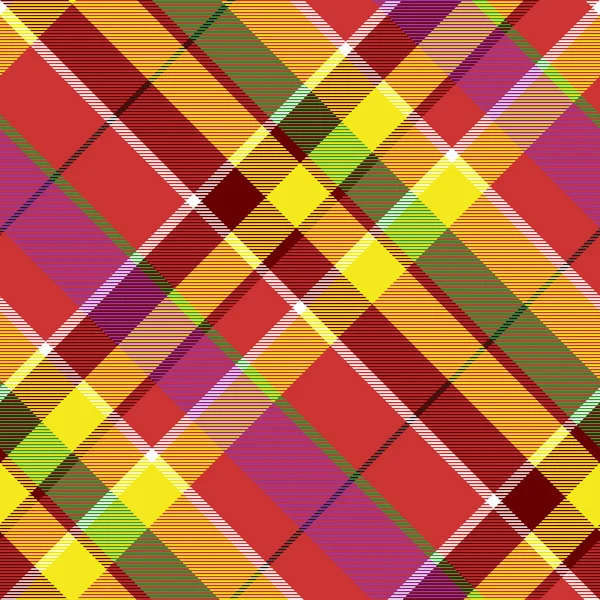 Madras colorato plaid diagonale tessuto texture modello senza cuciture — Vettoriale Stock