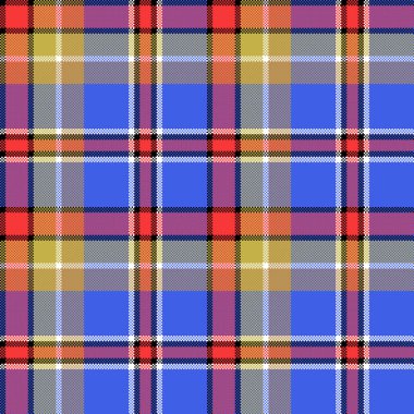 Mavi madras kumaş doku kare piksel seamless modeli