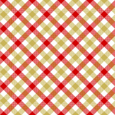 White red beige check plaid fabric texture seamless pattern clipart