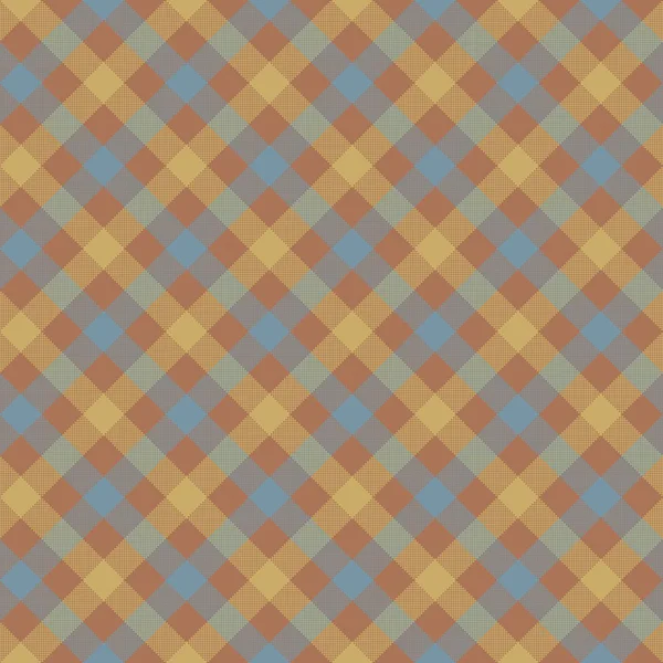 Brown check plaid fabric texture seamless pattern — Stock Vector
