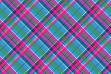 Kumaş Tekstil mavi pembe yeşil onay ekose seamless modeli