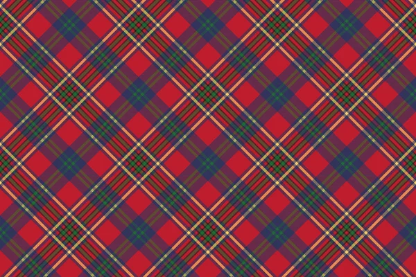 Vert rouge classique tartan vérifier texture de tissu sans couture — Image vectorielle