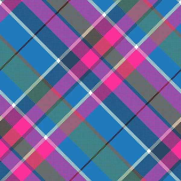 Blauw roze pixels patroon naadloze stof textuur — Stockvector
