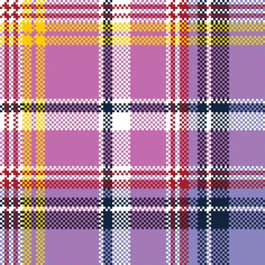 Pembe mor ekose piksel doku kumaş seamless modeli