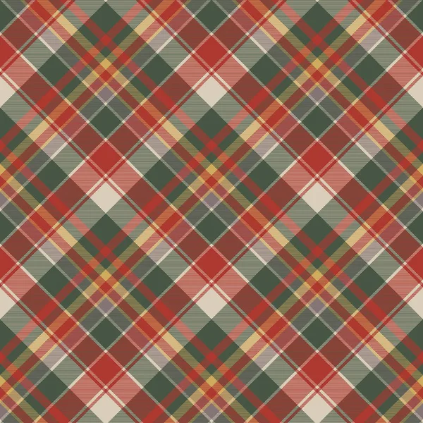 Classic check tartan diagonale trama del tessuto senza cuciture — Vettoriale Stock