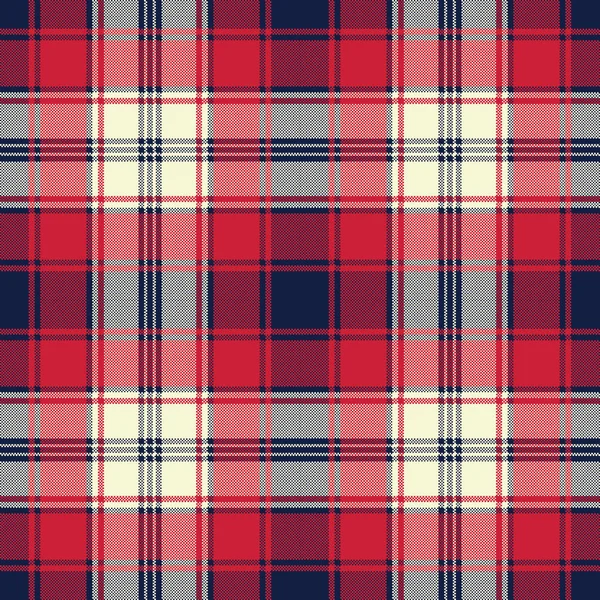Fabric texture check plaid seamless pattern — Stock Vector