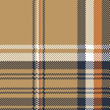 Bej ekose tartan piksel seamless modeli kontrol