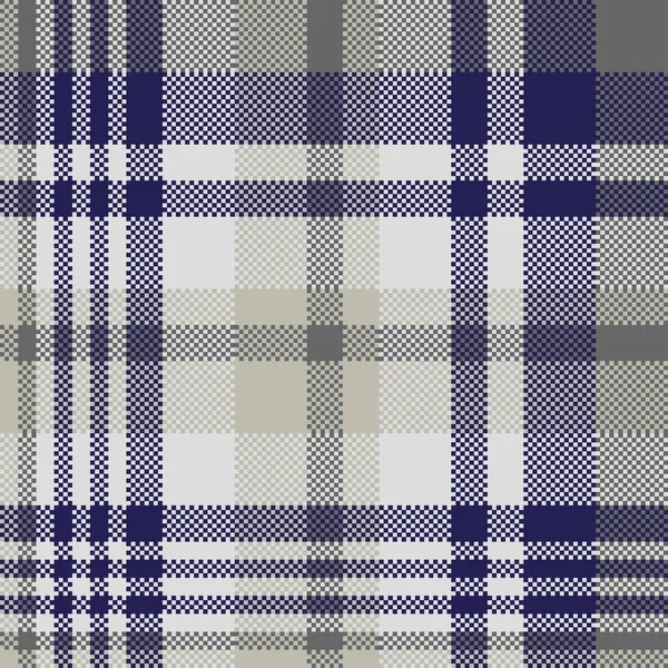 Bleu gris à carreaux textile motif sans couture — Image vectorielle