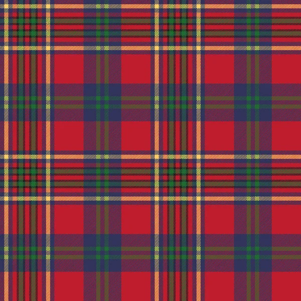 Verde vermelho clássico tartan verificar textura de tecido sem costura — Vetor de Stock