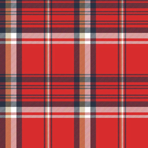 Red plaid fabric texture seamless pattern — Stock Vector