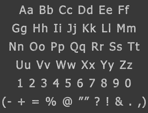 Gesso mano disegno lettere alfabeto inglese — Vettoriale Stock