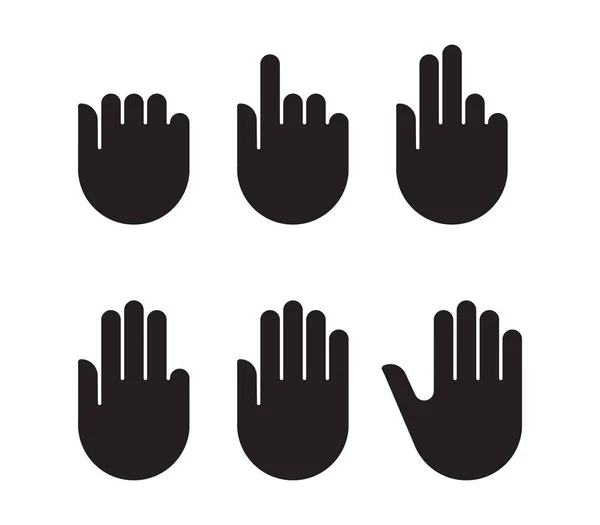 Zwarte silhouet set pictogrammen tekenen tellen hand — Stockvector