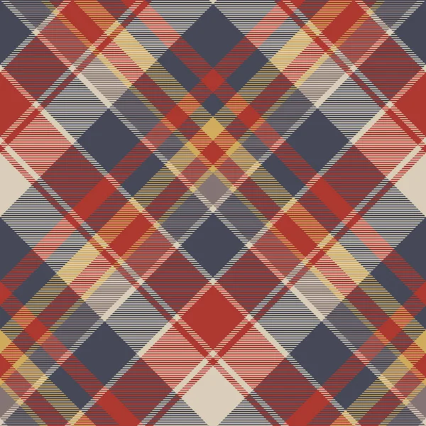 Vermelho azul tartan tecido textura sem costura padrão —  Vetores de Stock