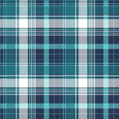 Mavi piksel onay tartan sorunsuz kumaş doku