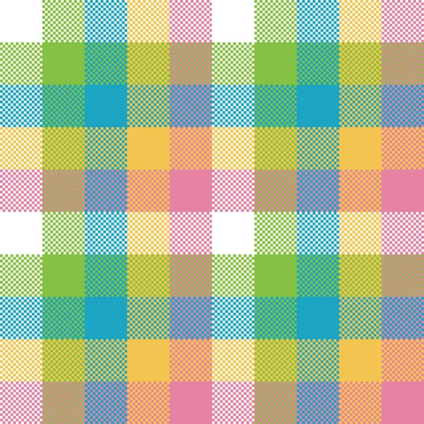 Colore del bambino pixel plaid modello senza soluzione di continuità — Vettoriale Stock