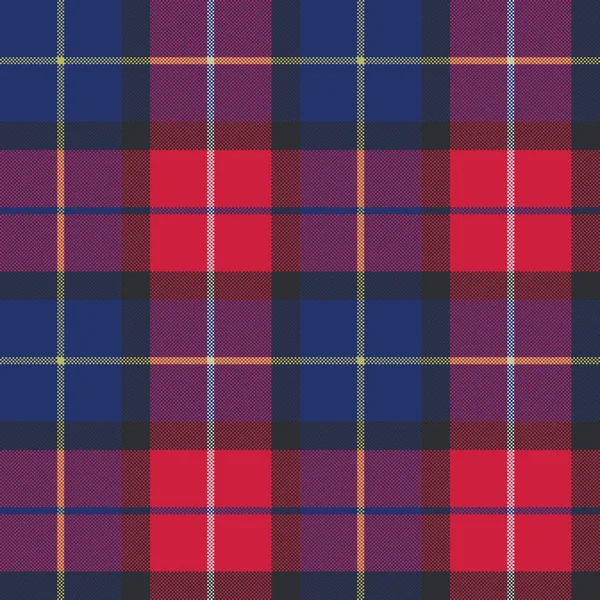 Tissu tartan bleu texture pixel motif sans couture — Image vectorielle