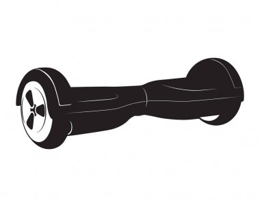 Elektrik modern gyroboard simge siyah beyaz siluet