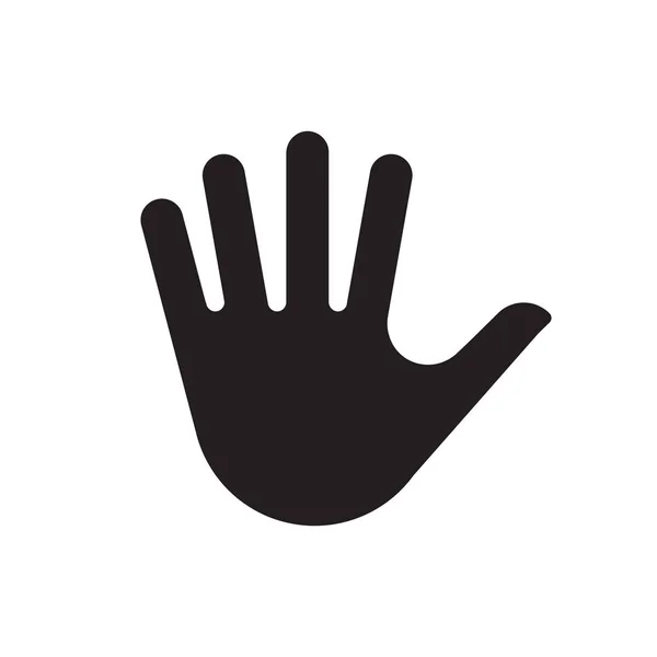 Mano icona della silhouette del palmo — Vettoriale Stock