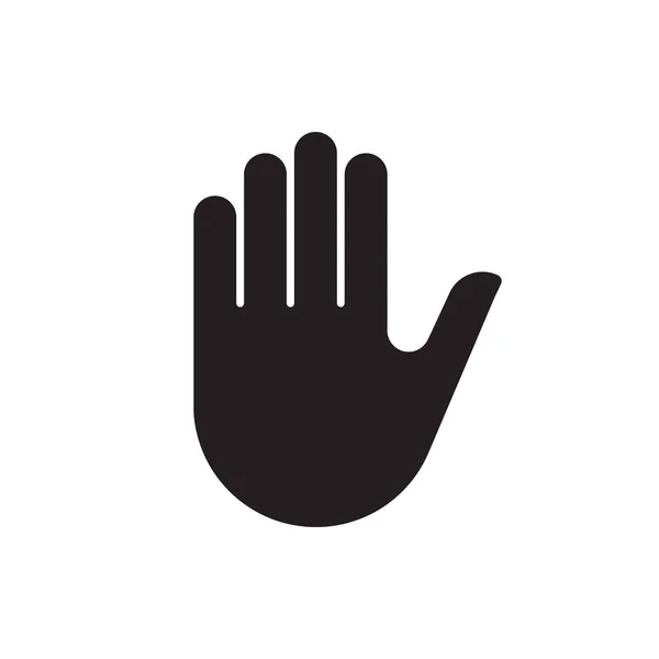 Icona silhouette mano umana — Vettoriale Stock