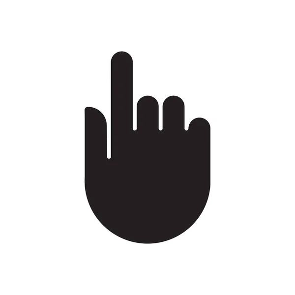 Menselijke hand silhouet vinger pijlpictogram — Stockvector
