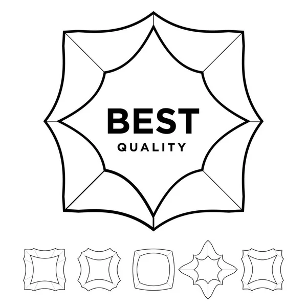 Medaille award beste kwaliteit sterren overzicht silhouet set — Stockvector