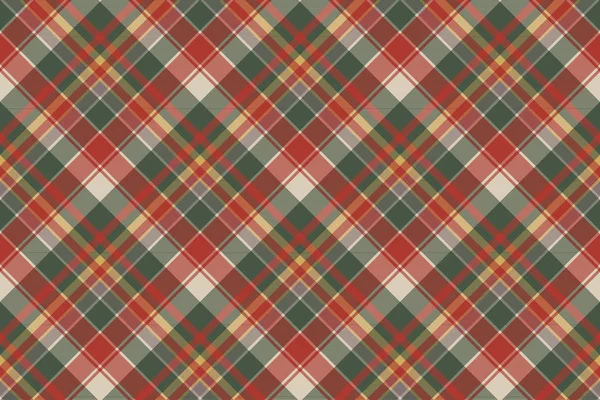 Clássico verificar textura de tecido sem costura diagonal tartan — Vetor de Stock