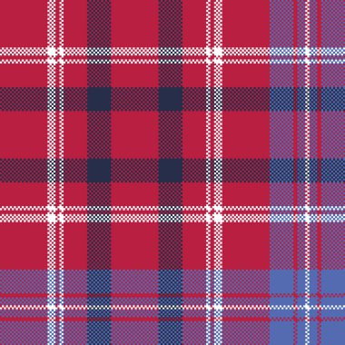Kırmızı ekose piksel doku kumaş ekose seamless modeli