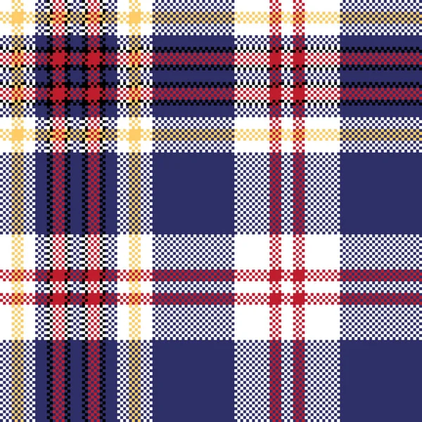 Blue tartan plaid seamless fabric texture — Stock Vector