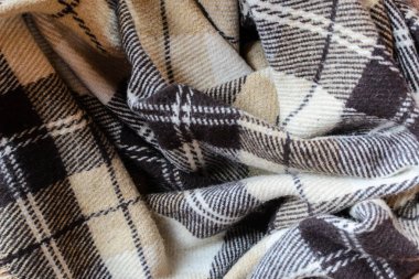 Damalı yumuşak sıcak bej ekose