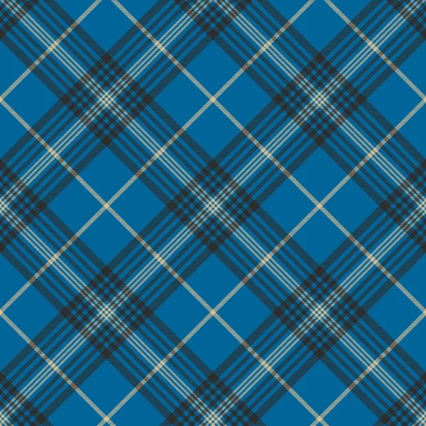 Fabric texture blue check plaid seanless pattern — Stock Vector