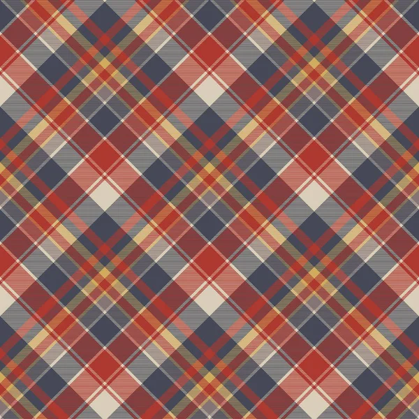 Tissu tartan bleu rouge texture motif sans couture — Image vectorielle