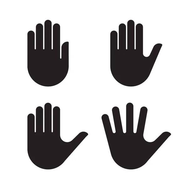 Menselijke hand pictogrammenset zwarte silhouet collectie — Stockvector