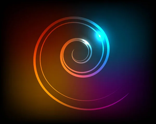 Abstract luminous spiral on a dark background — Stock Vector