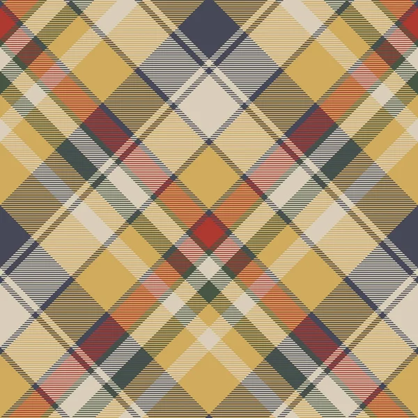 Gele plaid check naadloze structuurpatroon van stof — Stockvector