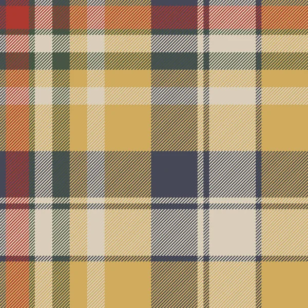 Gele plaid check naadloze structuurpatroon van stof — Stockvector