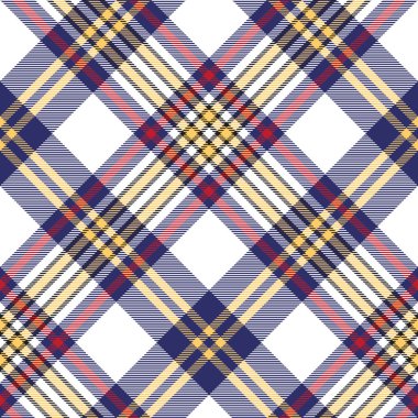 Dikişsiz desen Beyaz Mavi onay ekose