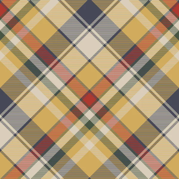 Yellow plaid check fabric texture seamless pattern — Stock Vector