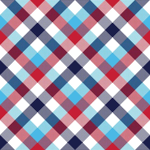 Vérifiez pixel plaid motif sans couture — Image vectorielle