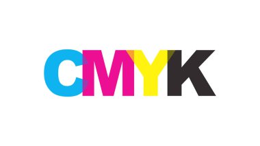 CMYK renk metin logo kavramı