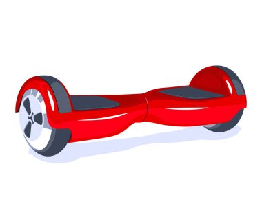 Elektrik modern Eko taşıma kırmızı hoverboard beyaz izole